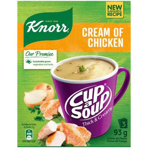 Knorr Cup-A-Soup Thick & Creamy Cream of Chicken 3 x 31g