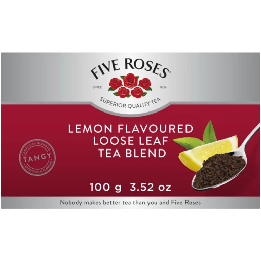 Flavoured 5 Roses Tea (Expired) Five Roses Lemon Flavoured Quality Loose Tea 100g — Aubergine ...