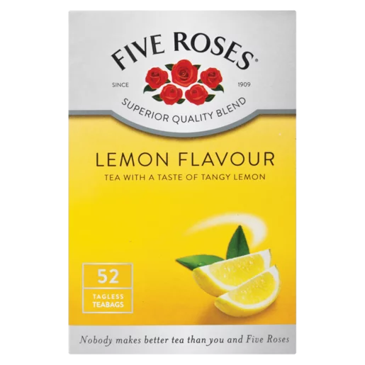 Five Roses Lemon Flavoured Tagless Teabags, 52 Bags