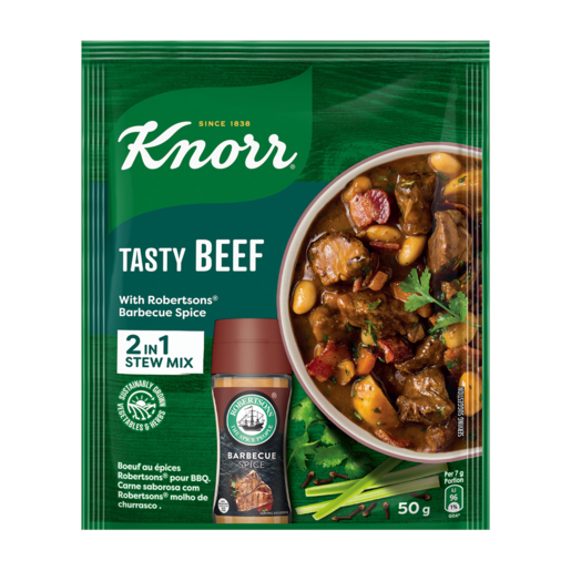 Knorr Tasty 2-in-1 Stew Mix with Robertsons Barbecue Spice 50g ...