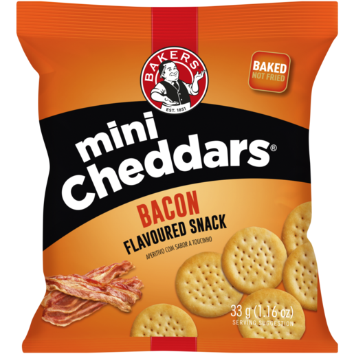 Bakers Mini Cheddars Bacon Flavour, 33g