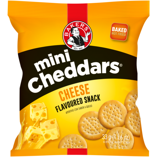 Bakers Mini Cheddars Cheese Flavored Snack, 33g