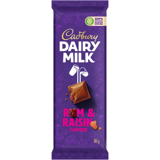 (Expired) Cadbury Dairy Milk Rum and Raisin, 80g (Copy)