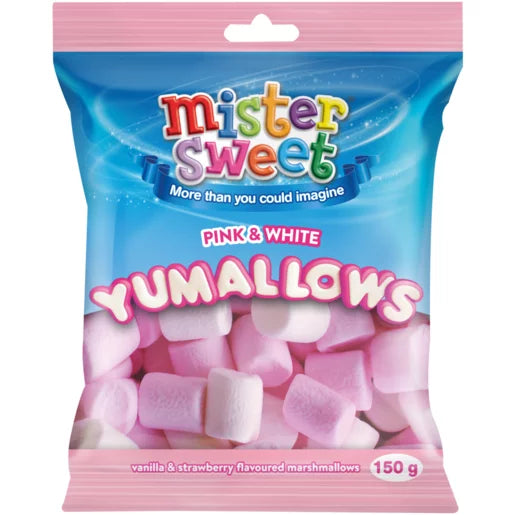 Mister Sweet Pink & White Mini Yumallows 150g