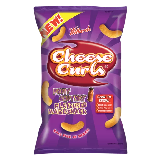 Willards Cheese Curls: Fruit Chutney, 150g