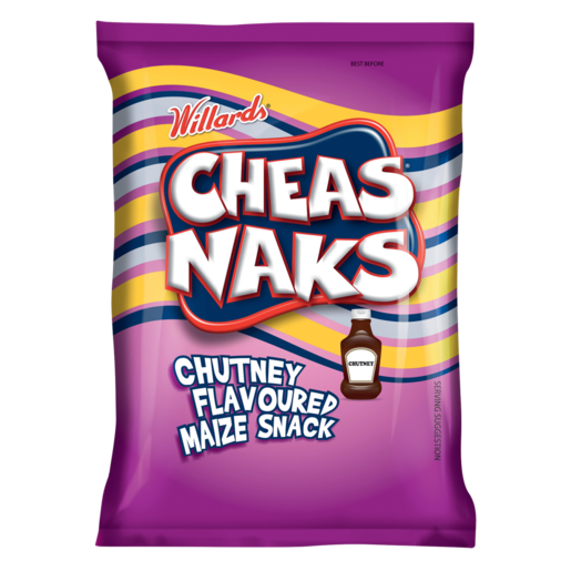 Willards Cheas Naks Chutney Flavoured Maize Snack 135g