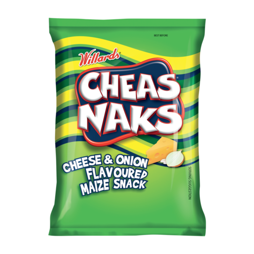 Willards Cheas Naks Cheese & Onion Flavoured Maize Snack, 135g