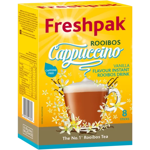 Freshpak Vanilla Flavoured Instant Rooibos Tea Cappuccino Sachets 8 x 20g