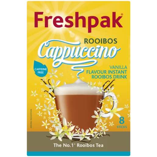 Freshpak Vanilla Flavoured Instant Rooibos Tea Cappuccino Sachets 8 x 20g