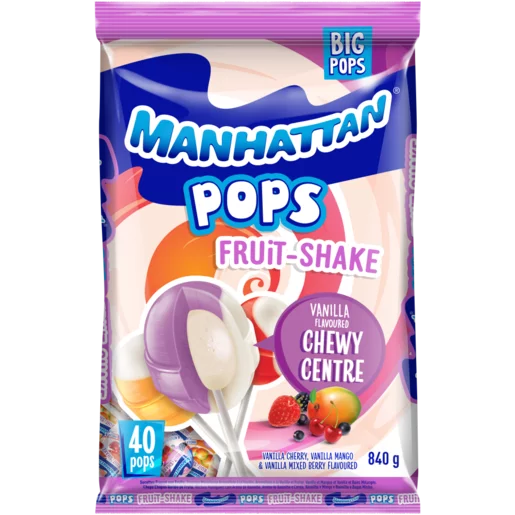 Manhattan Vanilla Flavoured Fruit-Shake Pops 840g