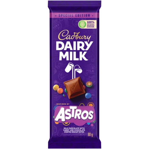 Cadbury Dairy Milk Astros Chocolate Slab 80g — Aubergine Foods