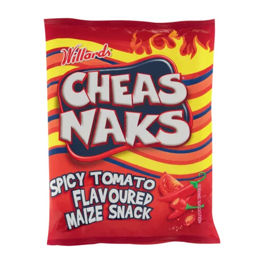 Willards Cheas Naks Spicy Tomato Flavoured Maize Snack 135g