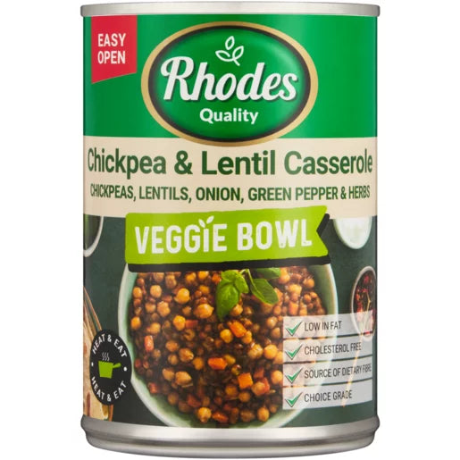 Rhodes Quality Chickpea & Lentil Casserole Veggie Bowl Can 400g