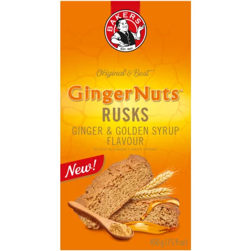 Bakers Ginger Nuts Ginger & Golden Syrup Flavour Rusks 450g