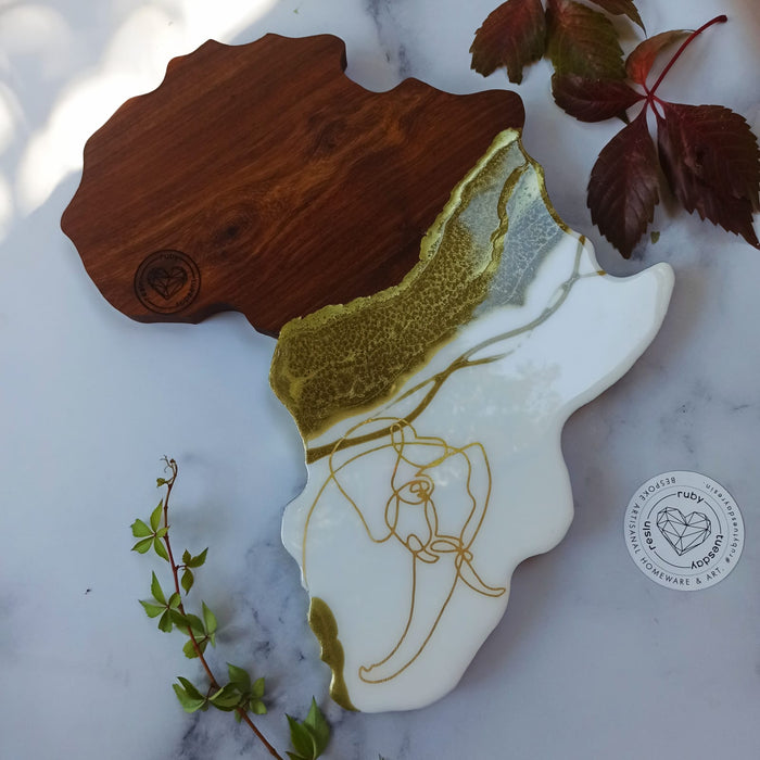 Ruby Tuesday Resin Premium Kiaat Africa Elephant Serving Board