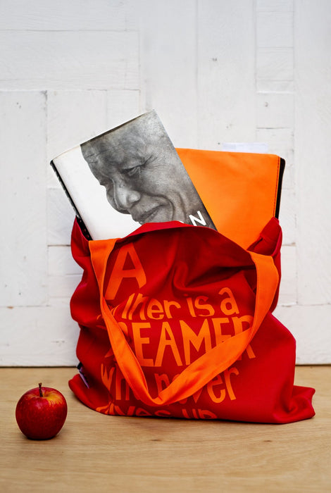 "A Winner Is A Dreamer Who Never Gives Up" Nelson Mandela Tote