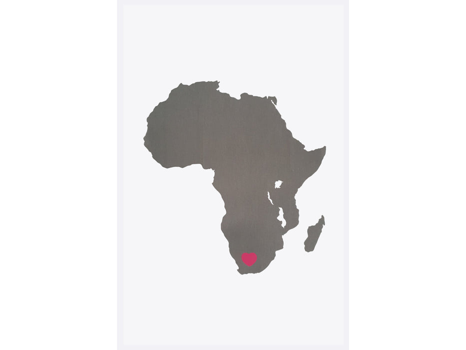 Grey and Pink Africa Tea Towel