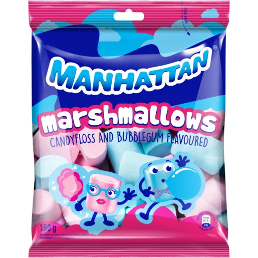 Manhattan Candyfloss & Bubblegum Flavoured Marshmallows 150g