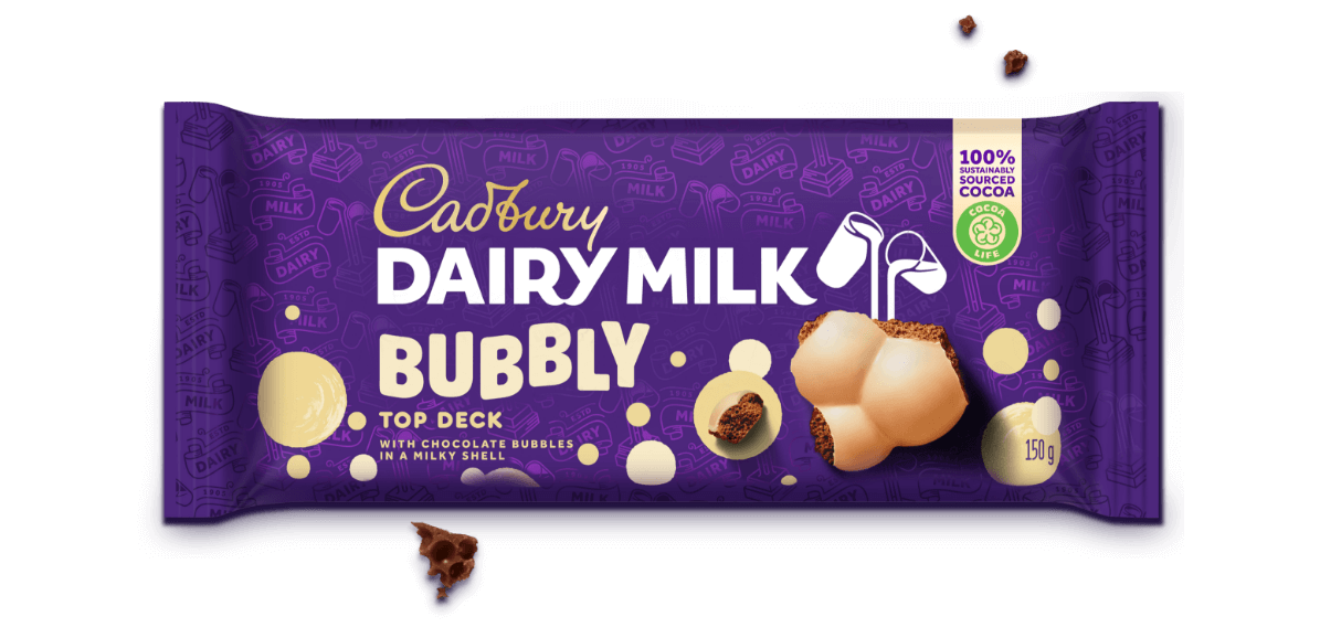 Cadbury Dairy Milk Bubbly Top Deck Chocolate Slab 150g