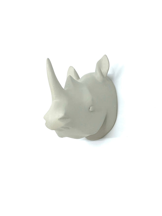 Small Hand Carved Jacaranda Rhino Head Wall Hanging