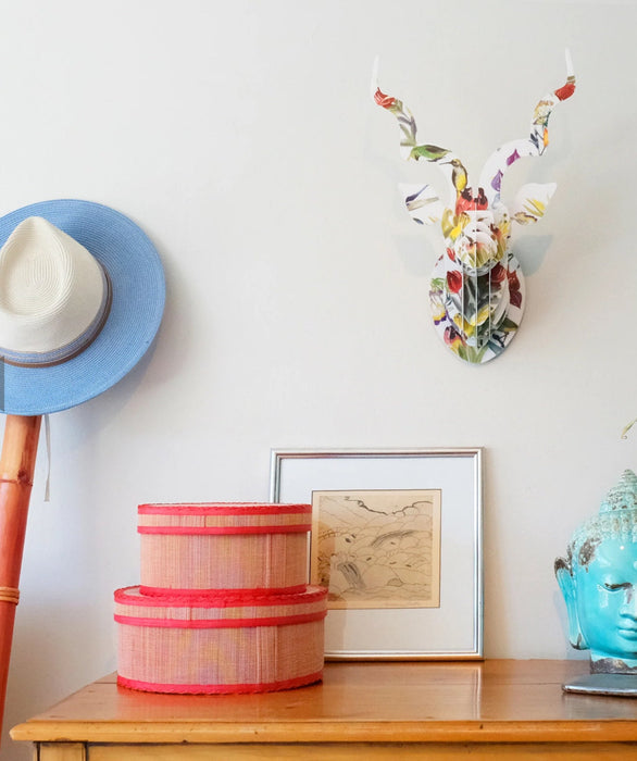 Mini Kudu Head with Fynbos Print