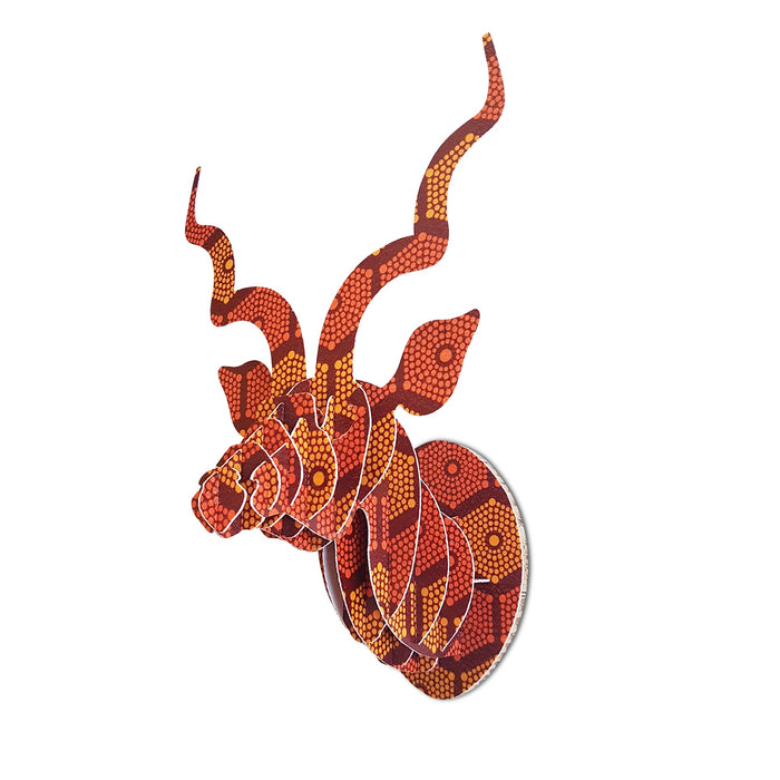 Mini Brown Shweshwe Kudu Head