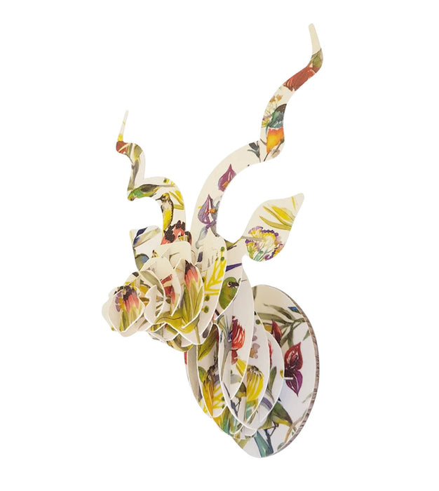 Mini Kudu Head with Fynbos Print