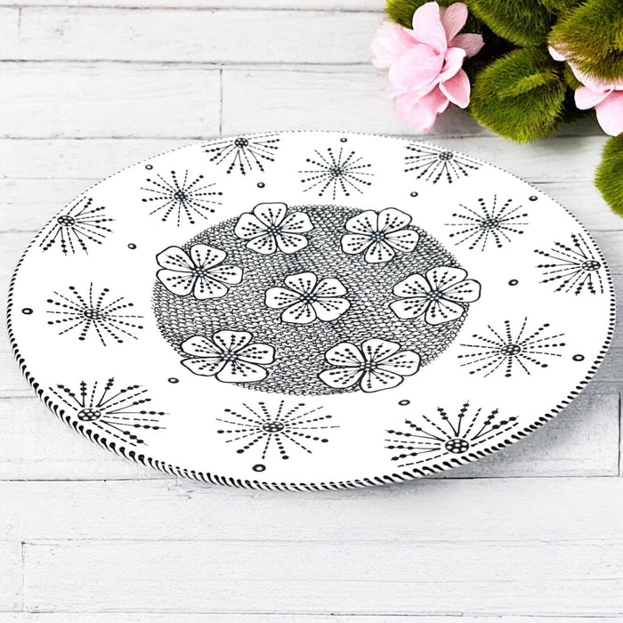 PotterStitch Large Open Black & White Bowl