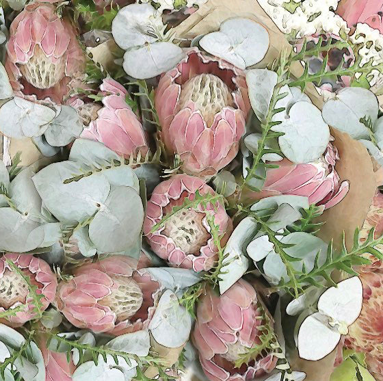 Pink Protea Table Runner