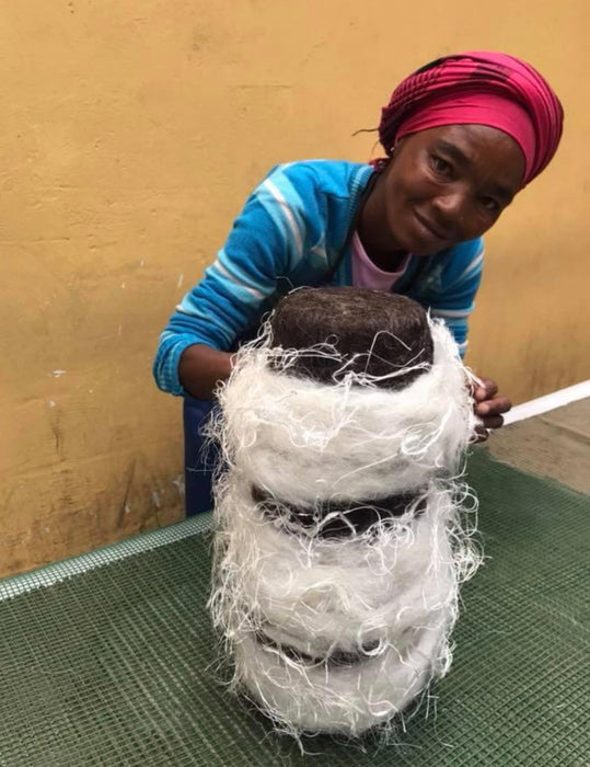 Wool Felted Light Grey Sashiko Slippers