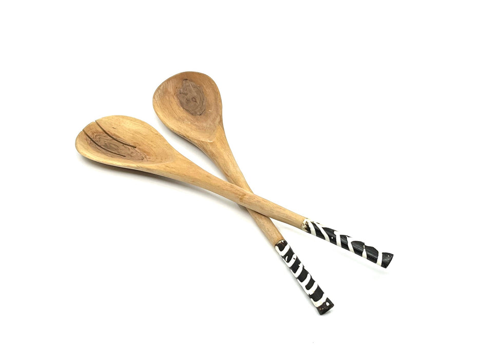 Kiaat Wood & Bone Salad Servers