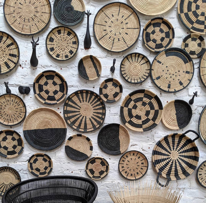 Black & Natural Handwoven Wall Plates