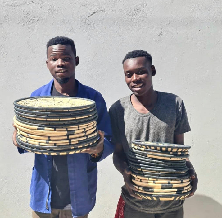 Black & Natural Handwoven Wall Plates