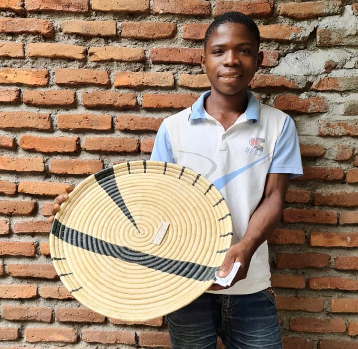 Black & Natural Handwoven Wall Plates