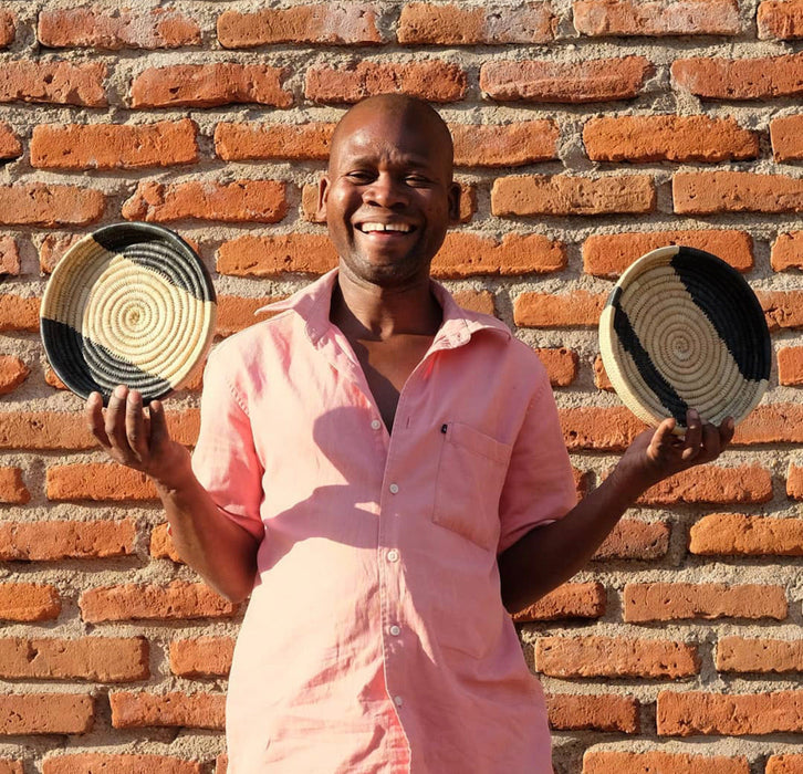 Black & Natural Handwoven Wall Plates