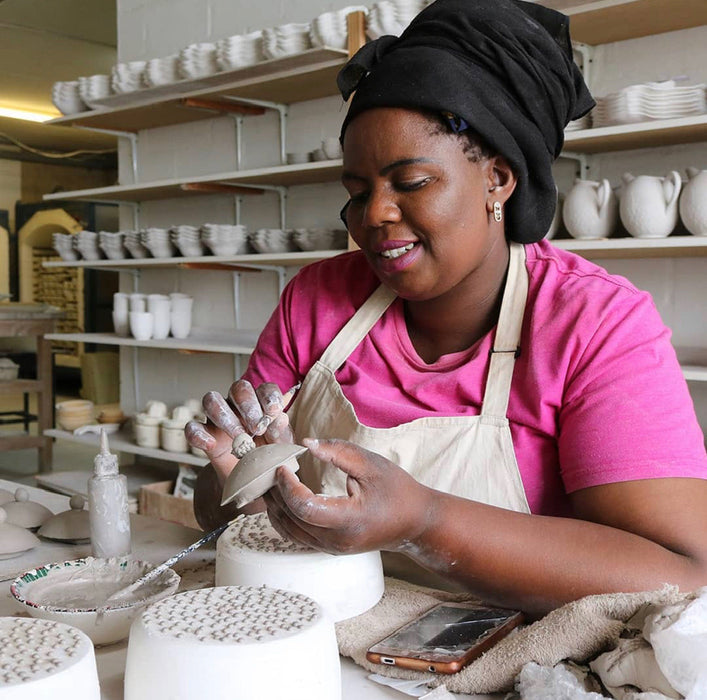 Potters Hand Painted Trillium Red Teapot