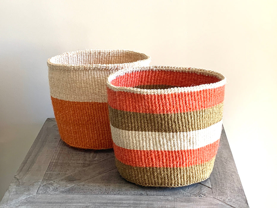 Orange Tone Sisal Baskets - Various Sizes