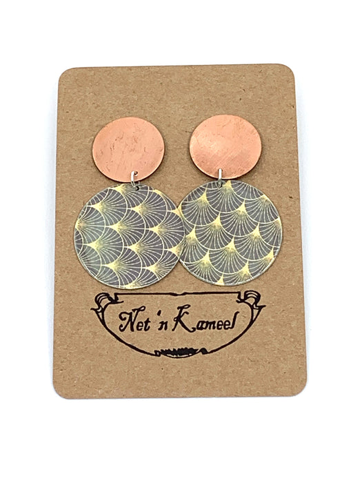 Copper Shell Dangly Earrings