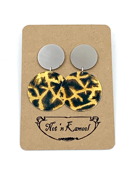 African Print Dangly Earrings
