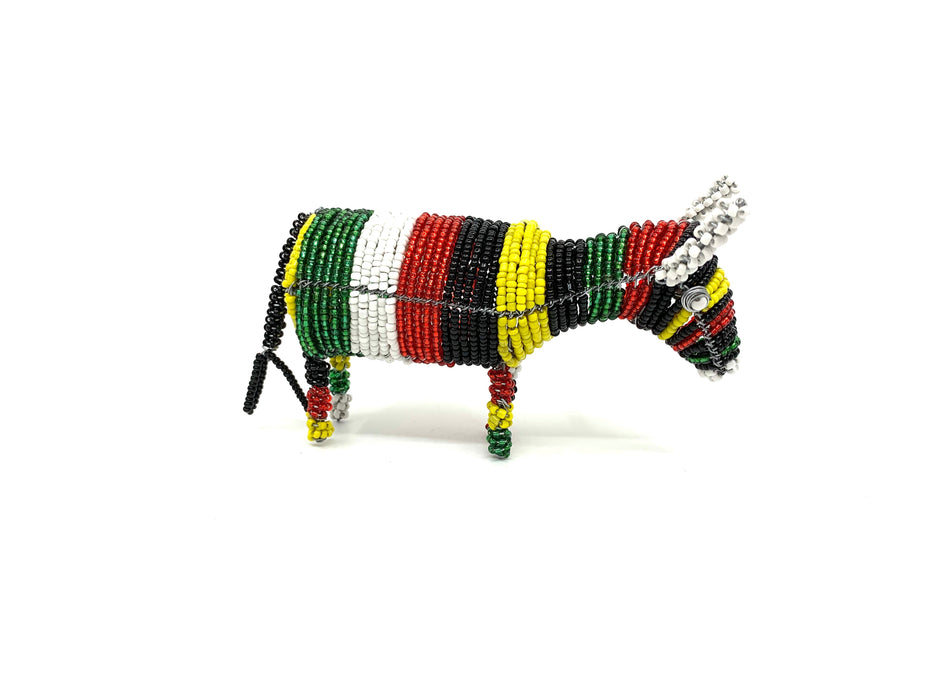 Multicolored African Beaded Nguni Cow