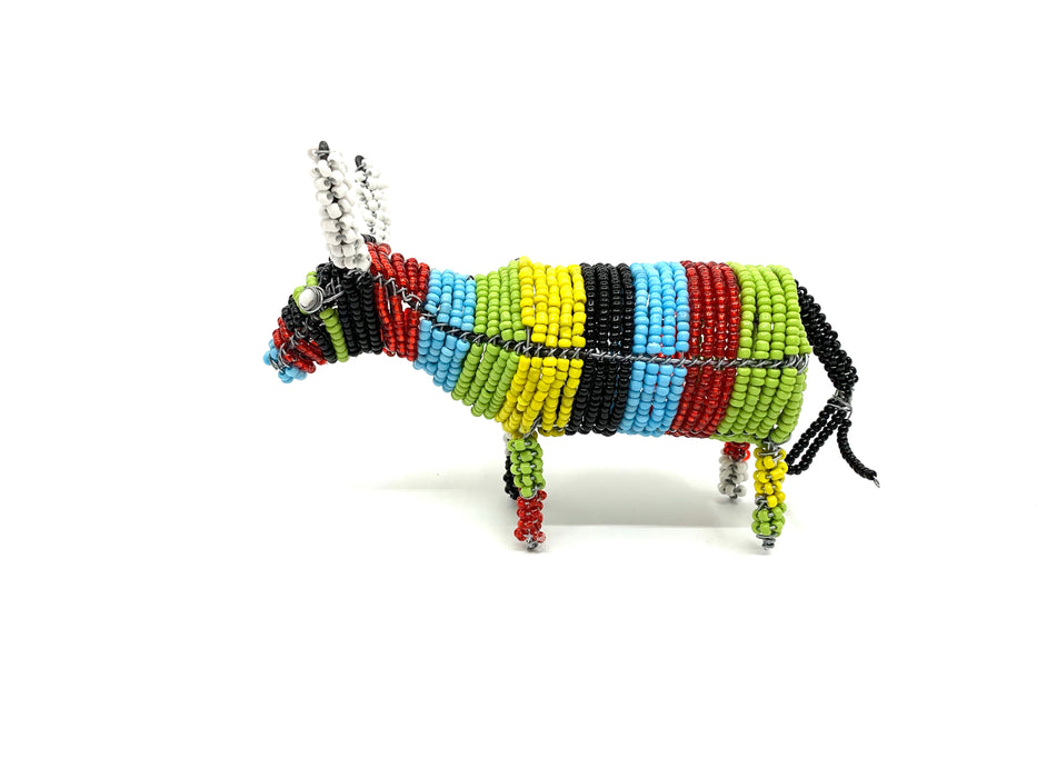 Multicolored African Beaded Nguni Cow