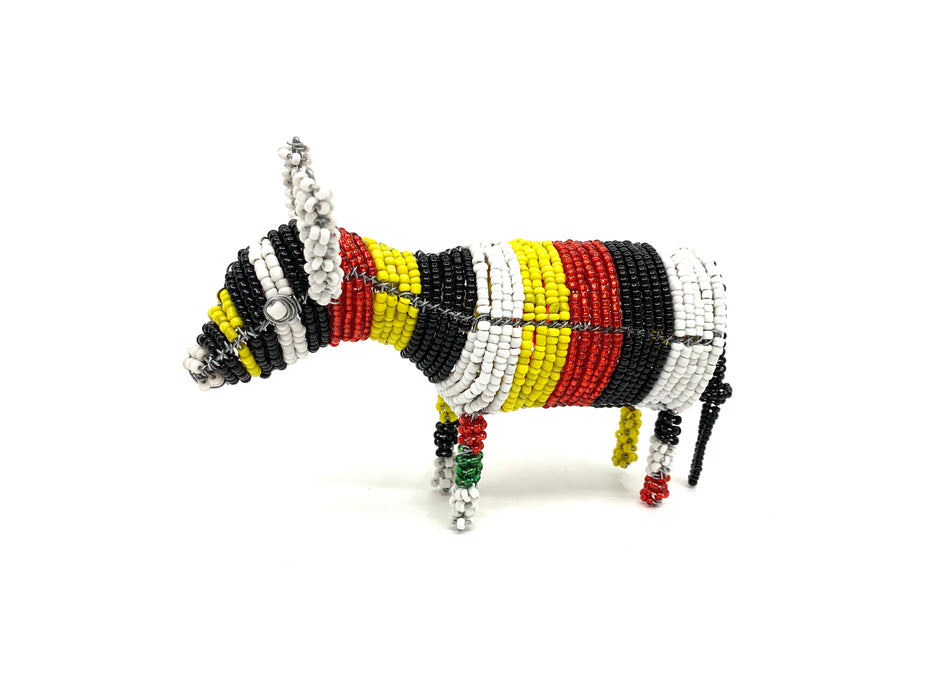 Multicolored African Beaded Nguni Cow