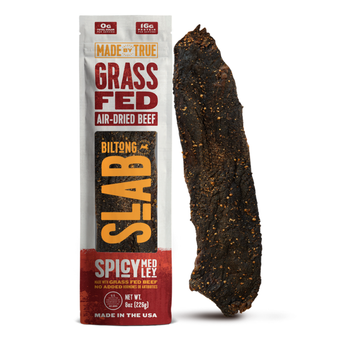 Made by True Biltong Spicy Medley Slab (8oz)