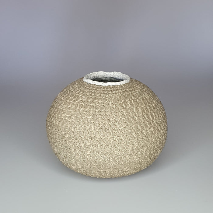 Brown Large Natural Fiber Pebble Vessel