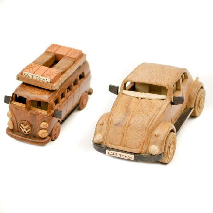 Wooden Volkswagen Beetle Toy w/ Cape Town License Plate