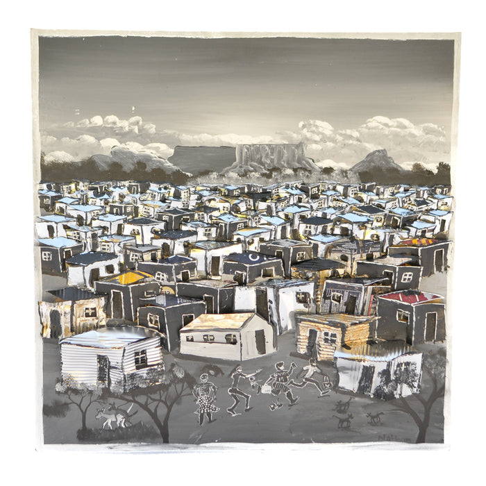 3D Township Art - Extra Large Langa Cloudy Day Hardwood