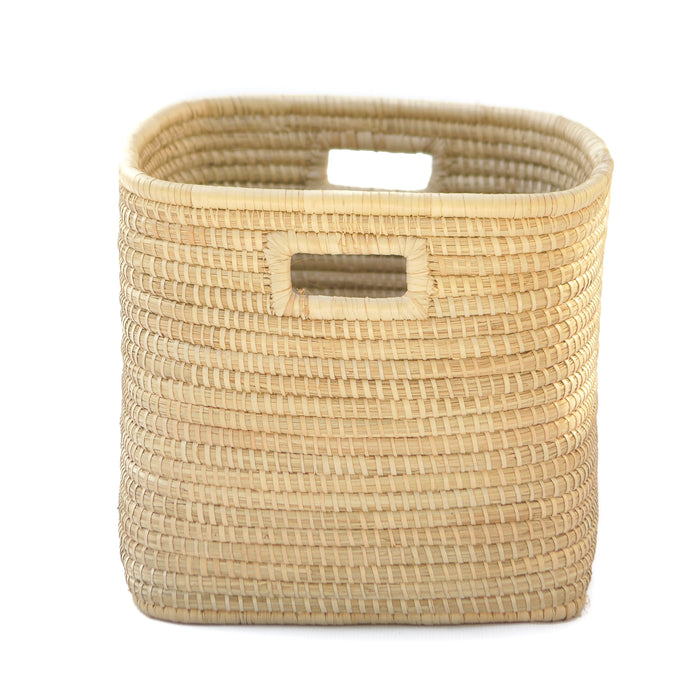 Handwoven Neutral Square Rattan Basket