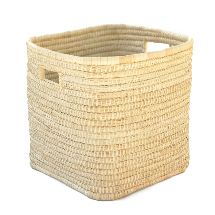 Handwoven Neutral Square Rattan Basket