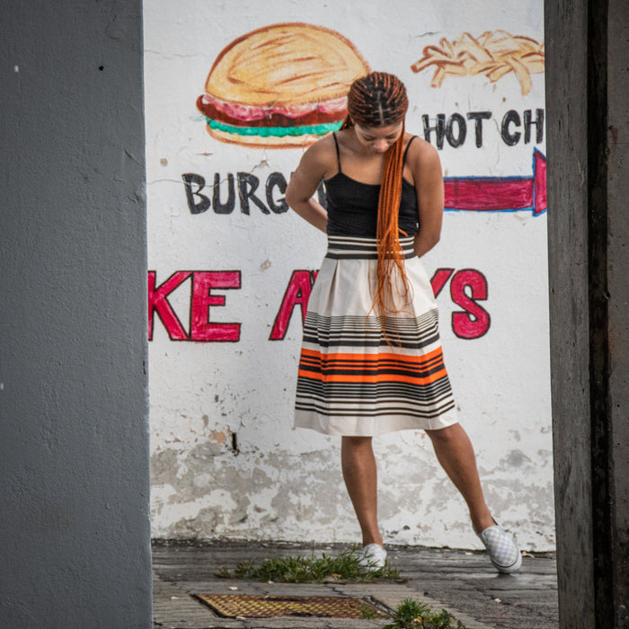 Traditional Transkei African Wax Print High Waisted Skirt