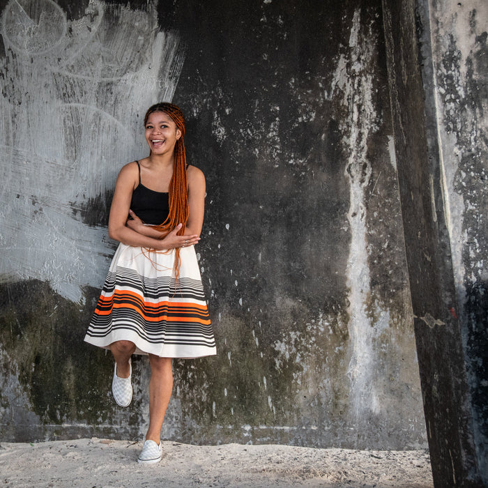 Traditional Transkei African Wax Print High Waisted Skirt